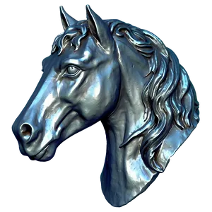 Regal Horse Head Statue PNG 06122024
