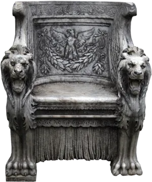 Regal Lion Throne Chair PNG image