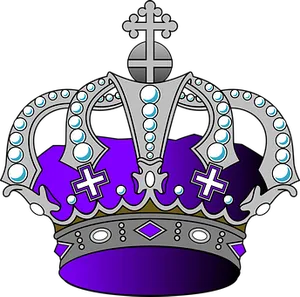 Regal Purple Crown Illustration PNG image