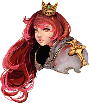 Regal Redhead Warrior Princess PNG image