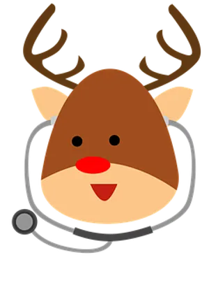 Reindeer Doctor Cartoon Illustration