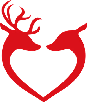 Reindeer Heart Silhouette Graphic PNG image