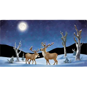 Reindeer Under Moonlight Png 05212024 PNG image