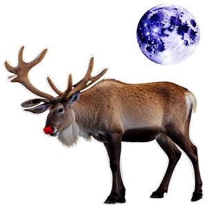 Reindeer Under Moonlight PNG 1 PNG