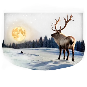 Reindeer Under Moonlight PNG Mls18 PNG