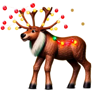 Reindeer With Lights Png 05212024 PNG image