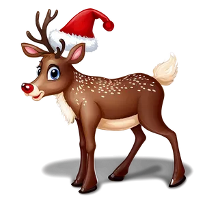 Reindeer With Santa Hat Png 05212024 PNG image
