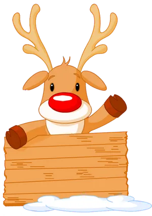 Reindeerwith Red Nose Cartoon PNG image