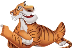 Relaxed Animated Tiger PNG image