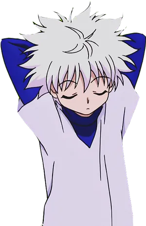 Relaxed Anime Character Killua PNG image