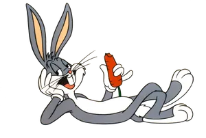 Relaxed_ Cartoon_ Bunny_ With_ Carrot PNG image