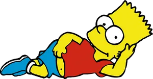 Relaxed Cartoon Character Lying Down.png PNG image