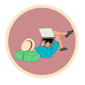 Relaxed Laptop Usage Illustration