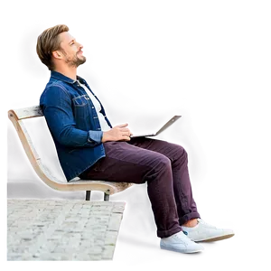 Relaxed Man Sitting Png 06122024 PNG image