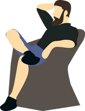 Relaxed Manin Chair_ Vector Art