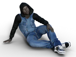 Relaxed Manin Hoodieand Denim Overalls