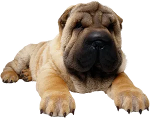 Relaxed Shar Pei Puppy PNG image