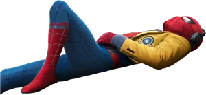 Relaxed Spiderman Lounging PNG image