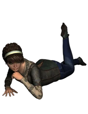 Relaxed Woman Lying Down3 D Render