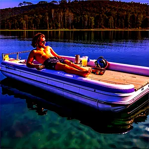 Relaxing Pontoon Lake Day Png Sro52 PNG image