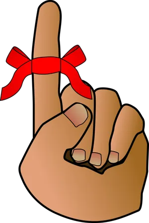 Reminder Ribbonon Finger PNG image