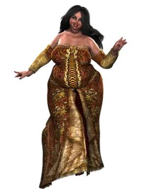 Renaissance Inspired Plus Size Model PNG image