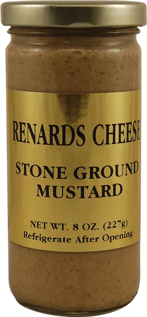 Renards Cheese Stone Ground Mustard Jar PNG image