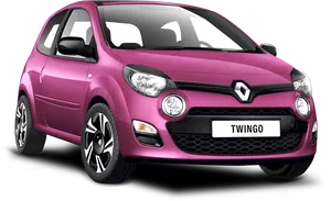 Renault Twingo Pink Side View PNG image
