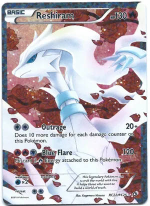 Reshiram Pokemon Card PNG image