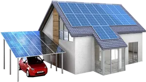 Residential Solar Panelsand Carport PNG image