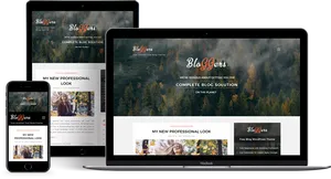 Responsive Blog Theme Display Across Devices PNG image