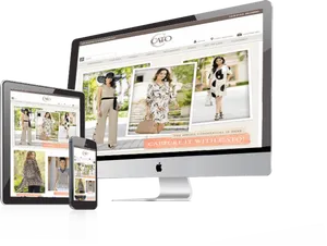 Responsive Fashion Ecommerce Website Display PNG