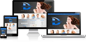Responsive Web Design Dermatology Website Mockup PNG image
