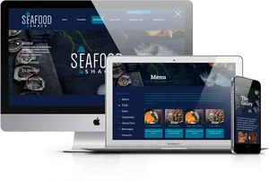 Responsive Web Design Seafood Restaurant PNG image