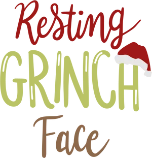 Resting Grinch Face Holiday Graphic PNG image