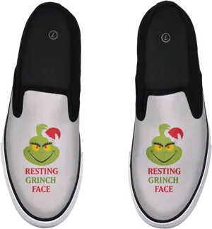 Resting Grinch Face Slip On Shoes PNG