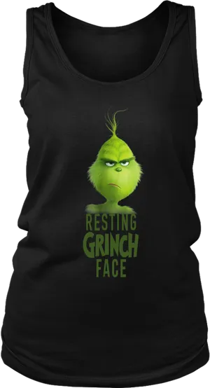 Resting Grinch Face Tank Top PNG image