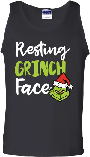 Resting Grinch Face Tank Top PNG