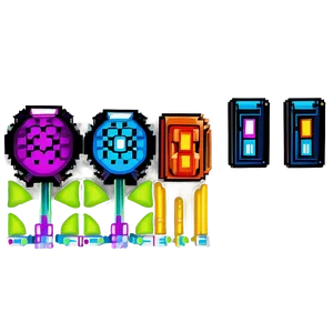 Retro 16 Bit Power-ups Png 06252024 PNG image