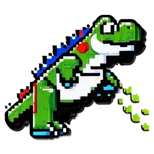 Retro 8-bit Yoshi Png 05232024 PNG image