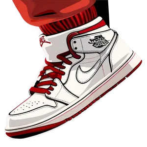 Retro Air Jordan 1 Illustration PNG 2