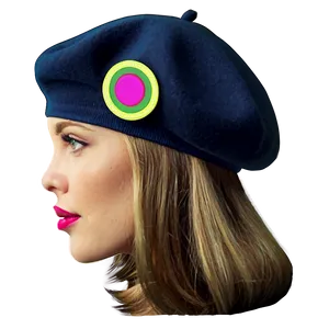 Retro Beret Graphic Png Qdv24 PNG image