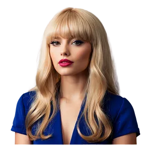 Retro Blonde Bangs PNG 06282024