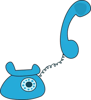 Retro Blue Rotary Phone PNG image