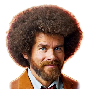 Retro Bob Ross Hair PNG 06282024