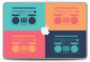 Retro Boombox Collage PNG image