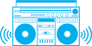 Retro Boombox Vector Illustration PNG image