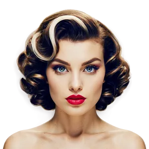 Retro Chic Perm Hair PNG 31 PNG
