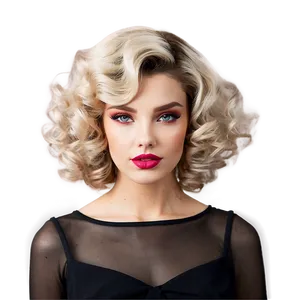 Retro Chic Perm Hair PNG Jot77 PNG