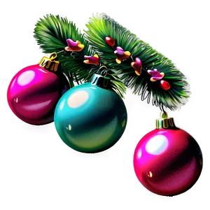 Retro Christmas Decorations PNG 06252024